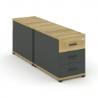 Тумба двухсторонняя опорная приставная с 3-мя ящиками Рива CONCEPT CN.DTGO-001 B/W Дуб Винченцо Антрацит