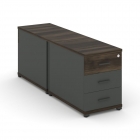 Тумба двухсторонняя опорная приставная с 3-мя ящиками Рива CONCEPT CN.DTGO-001 B/W Дуб Мали Антрацит