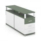 Тумба двухсторонняя опорная приставная с 3-мя ящиками и надставкой Рива CONCEPT CN.DTGP-001 B/W Кобо Белый бриллиант Белый