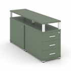 Тумба двухсторонняя опорная приставная с 3-мя ящиками и надставкой Рива CONCEPT CN.DTGP-001 B/W Кобо Белый