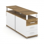 Тумба двухсторонняя опорная приставная с 3-мя ящиками и надставкой Рива CONCEPT CN.DTGP-001 B/W Сандал Янтарный Белый бриллиант Белый