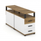 Тумба двухсторонняя опорная приставная с 3-мя ящиками и надставкой Рива CONCEPT CN.DTGP-001 B/W Сандал Янтарный Белый бриллиант Черный