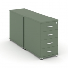 Тумба двухсторонняя опорная приставная с 4-мя ящиками Рива CONCEPT CN.DTGO-002 B/W Кобо Белый