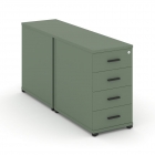 Тумба двухсторонняя опорная приставная с 4-мя ящиками Рива CONCEPT CN.DTGO-002 B/W Кобо Черный