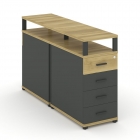 Тумба двухсторонняя опорная приставная с 4-мя ящиками и надставкой Рива CONCEPT CN.DTGO-003 B/W Дуб Винченцо Антрацит