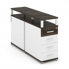 Тумба двухсторонняя опорная приставная с 4-мя ящиками и надставкой Рива CONCEPT CN.DTGO-003 B/W Дуб Мали Белый бриллиант Белый
