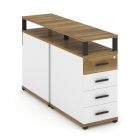 Тумба двухсторонняя опорная приставная с 4-мя ящиками и надставкой Рива CONCEPT CN.DTGO-003 B/W Сандал Янтарный Белый бриллиант Черный