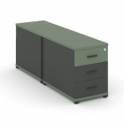 Тумба двухсторонняя опорная приставная с ящиком и распашным фасадом Рива CONCEPT CN.DTGO-004 B/W Кобо Антрацит