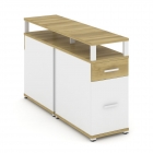 Тумба двухсторонняя опорная приставная с ящиком, распашным фасадом и надставкой Рива CONCEPT CN.DTGO-006 B/W Дуб Винченцо Белый бриллиант Белый