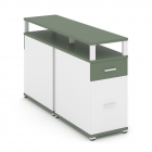 Тумба двухсторонняя опорная приставная с ящиком, распашным фасадом и надставкой Рива CONCEPT CN.DTGO-006 B/W Кобо Белый бриллиант Белый
