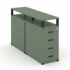 Тумба двухсторонняя опорная приставная с ящиком, распашным фасадом и надставкой Рива CONCEPT CN.DTGO-006 B/W Кобо Черный