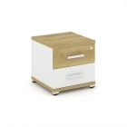 Тумба приставная с 2-мя ящиками Рива CONCEPT CN.TUP-001 B/W Дуб Винченцо Белый бриллиант Белый