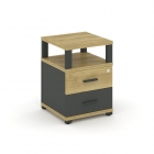 Тумба приставная с 2-мя ящиками и надставкой Рива CONCEPT CN.TUP-002 B/W Дуб Винченцо Антрацит