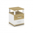 Тумба приставная с 2-мя ящиками и надставкой Рива CONCEPT CN.TUP-002 B/W Дуб Винченцо Белый бриллиант Белый