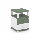 Тумба приставная с 2-мя ящиками и надставкой Рива CONCEPT CN.TUP-002 B/W Сандал Янтарный Белый бриллиант Белый