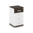 Тумба опорная/приставная с 4 ящиками Рива CONCEPT CN.TUO-002 B/W Дуб Мали Белый бриллиант Белый