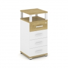 Тумба приставная с 4-мя ящиками и надставкой Рива CONCEPT CN.TUO-003 B/W Дуб Винченцо Белый бриллиант Белый