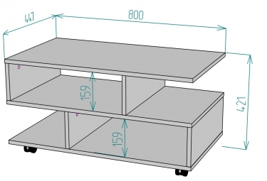 Стол журнальный Аларти TC21 421х800х447 ДСС