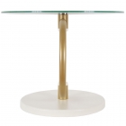 Стол журнальный Мебелик Дуэт 13Н Золото, слоноая кость / стекло прозрачное