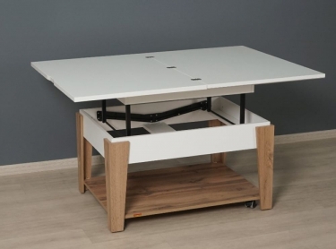 Журнальный стол-трансформер Витра Агат 34 03 Белый шпон-Дуб Вотан