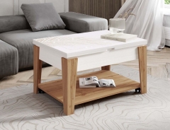 Журнальный стол-трансформер Витра Агат 34 03 Белый шпон-Дуб Вотан