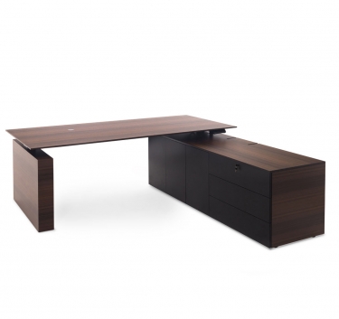 TESLA Стол письм. с тумбой DX ЭВКАЛИПТ МОРЕН/ЧЕРН Profoffice 110 102 ECL BL