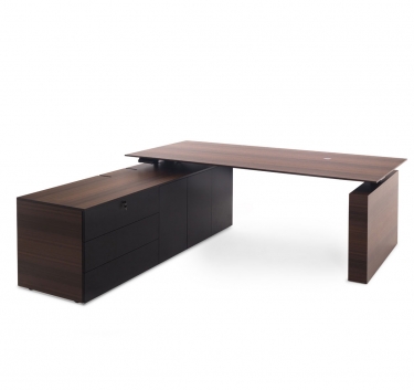 TESLA Стол письм. с тумбой SX ЭВКАЛИПТ МОРЕН/ЧЕРН Profoffice 110 103 ECL BL