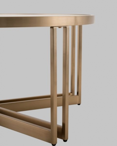 Журнальный столик Stool Group Алиада 90х90 см светлая керамика сталь шампань