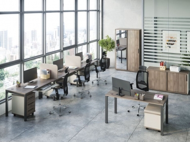 Стол письменный на металлоопорах POINTEX New Line NLN36312334 Дуб шамони темный