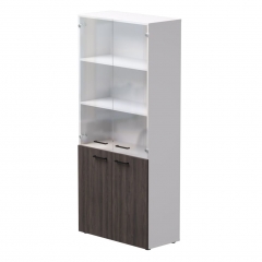 Шкаф комбинированный со стеклом Everprof Everprof EVO 254Н004 Дуб Пасадена Белый