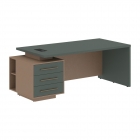 Стол руководителя левый Skyland VELION VCT 2090 L Яшма черный Кобра