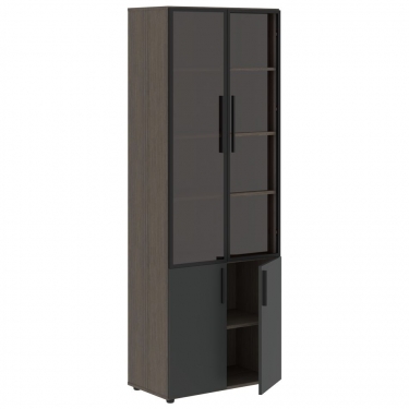 Шкаф комбинированный Skyland VELION VHCS 80.2 Яшма черный Дуб Сильвер
