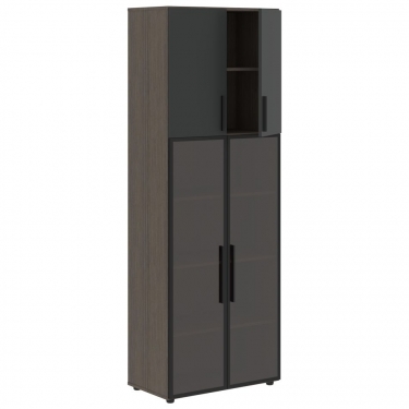 Шкаф комбинированный Skyland VELION VHCS 80.2 Яшма черный Дуб Сильвер