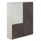 Шкаф высокий двойной Норден Atlas NZ-0301+NZ-0312.GS.BT Серый камень Бренсон Трюфель