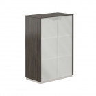 Шкаф средний со стеклом Норден Atlas NZ-0335.BT.GLM Бренсон Трюфель