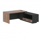 Стол руководителя правый Skyland VELION VENEER VRCT 1919 R Американский орех Яшма черная