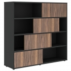 Стеллаж со слайд-дверьми Skyland VELION VENEER VRMCS 1615 Американский орех Яшма черная