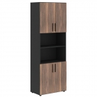 Шкаф с 2 комплектами глухих малых дверей Skyland VELION VENEER VRHCS 80.4 Американский орех Яшма черная