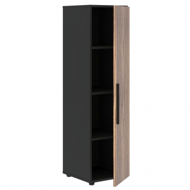 Шкаф-колонка с глухой малой дверью правый Skyland VELION VENEER VRMCS 40.5 R Американский орех Яшма черная