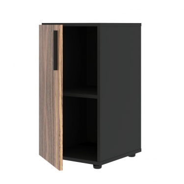 Шкаф-колонка с глухой малой дверью левый Skyland VELION VENEER VRLCS 40.1 L Американский орех Яшма черная