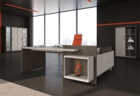 Кабинет руководителя Skyland WOODandSTONE 02 Бетон Чикаго темный Дрифтвуд