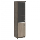 Шкаф узкий комбинированный левый Skyland WOODandSTONE СФ-534591 Бетон Чикаго темный Дрифтвуд
