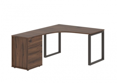 Стол эргономичный с тумбой левый Skyland EDIS EQCET 1318 L Дуб Денвер темный Мокко