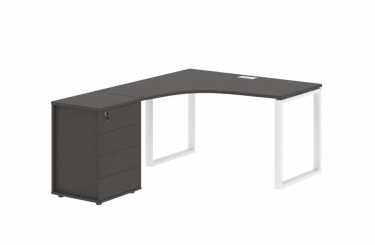 Стол эргономичный с тумбой левый Skyland EDIS EQCET 1318 L Мокко Белый