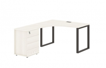 Стол эргономичный с тумбой левый Skyland EDIS EQCET 1318 L Ясень Траун Мокко