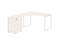 Стол эргономичный с тумбой левый Skyland EDIS EQCET 1318 L Ясень Траун Белый