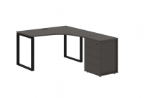 Стол эргономичный с тумбой правый Skyland EDIS EQCET 1318 R Мокко Черный