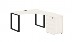 Стол эргономичный с тумбой правый Skyland EDIS EQCET 1318 R Ясень Траун Черный