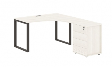 Стол эргономичный с тумбой правый Skyland EDIS EQCET 1318 R Ясень Траун Мокко