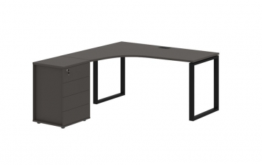 Стол эргономичный с тумбой левый Skyland EDIS EQCET 1518 L Мокко Черный